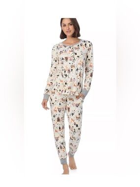 Cuddl Duds® Halloween Cozy Long Sleeve Henley Top and Pajama Bottoms Set NWT
